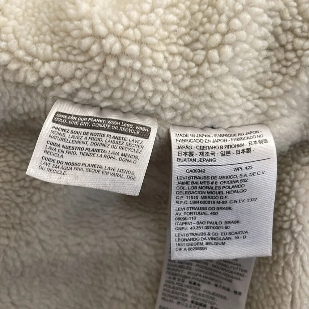 ☀️Sale☀️ Supreme x Levi’s Bark Camo Sherpa Trucker Jacket FW 2013 size large - Picture 8 of 10